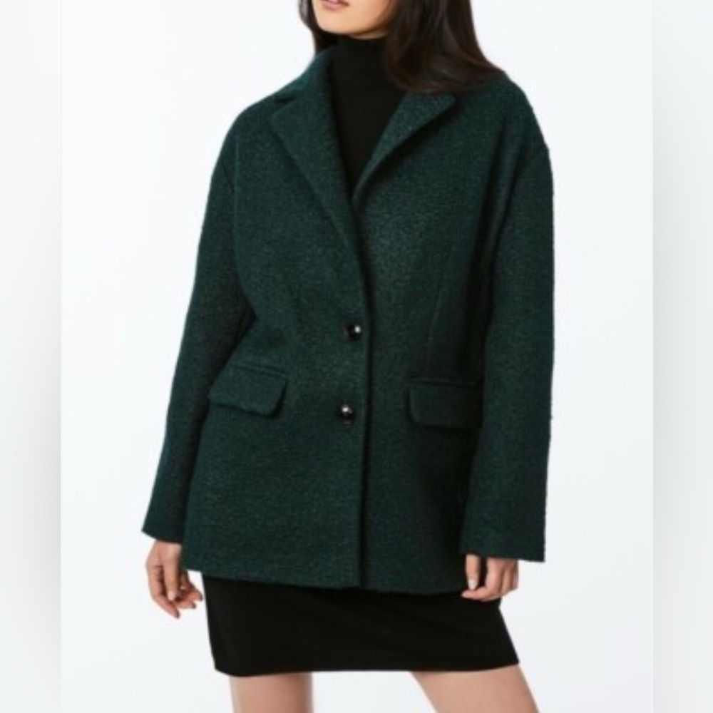 NWT Bernardo Women’s Notch Lapel Single Breasted Forest Green Coat Size Small - Picture 10 of 10